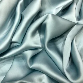 100% PURE MULBERRY SILK fabric by the yard – Satin silk fabric – 19mm - Organic fiber - Wedding dress - Gift for women - Light blue silk satin