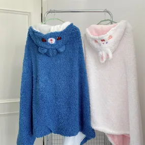 100g 280g Cartoon Double-Layer Thickened Warm Multi-Function Cloak Blanket for Winter Students Dormitory Office Nap Lazy People Shawl