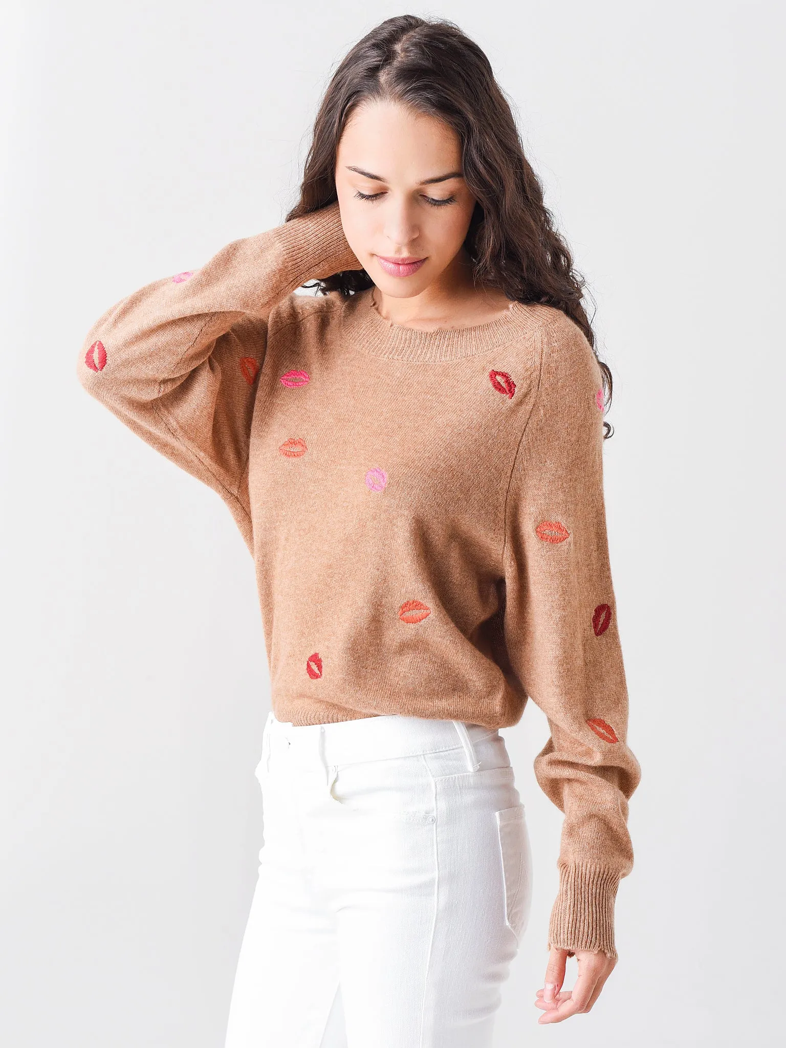 27 Miles Women's Giullia Embroidered Lips Sweater