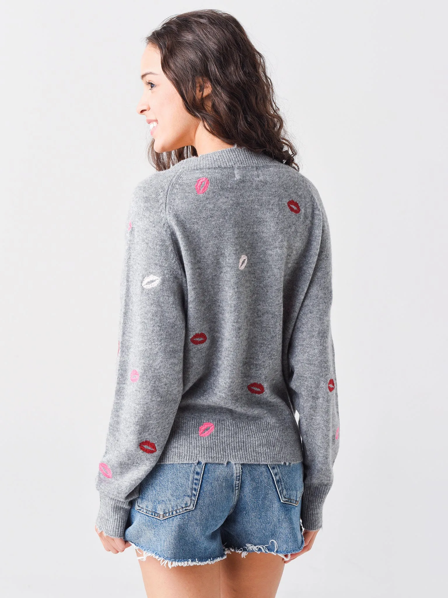 27 Miles Women's Giullia Embroidered Lips Sweater