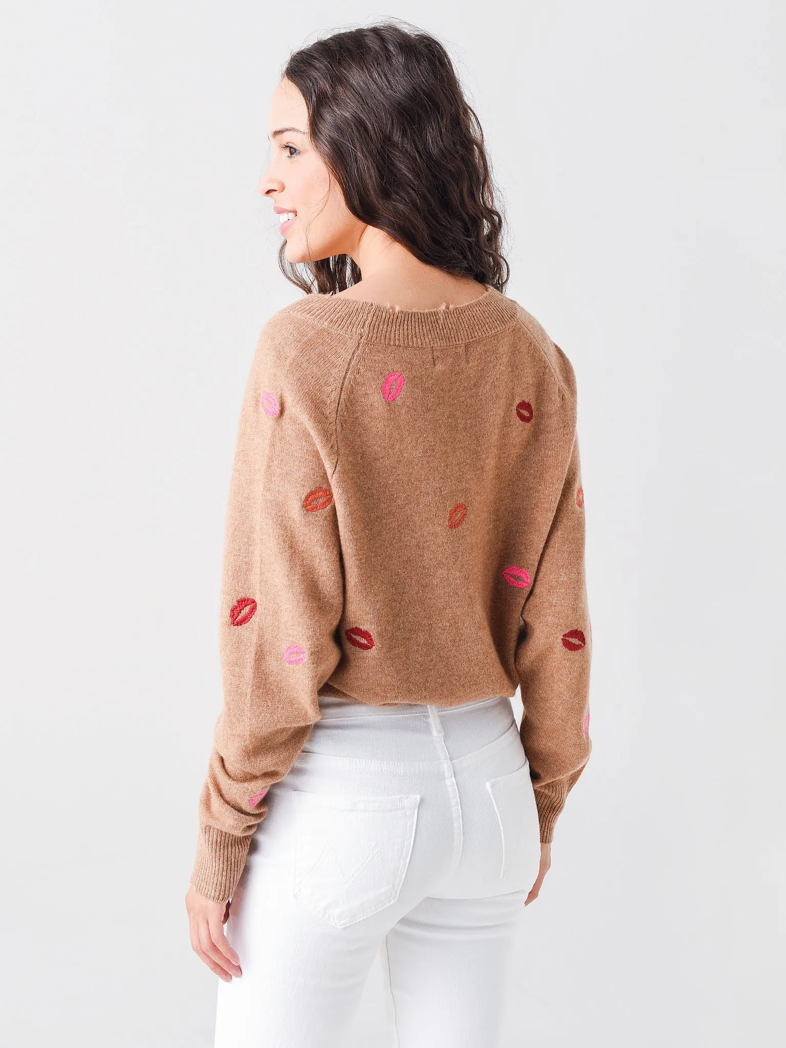 27 Miles Women's Giullia Embroidered Lips Sweater