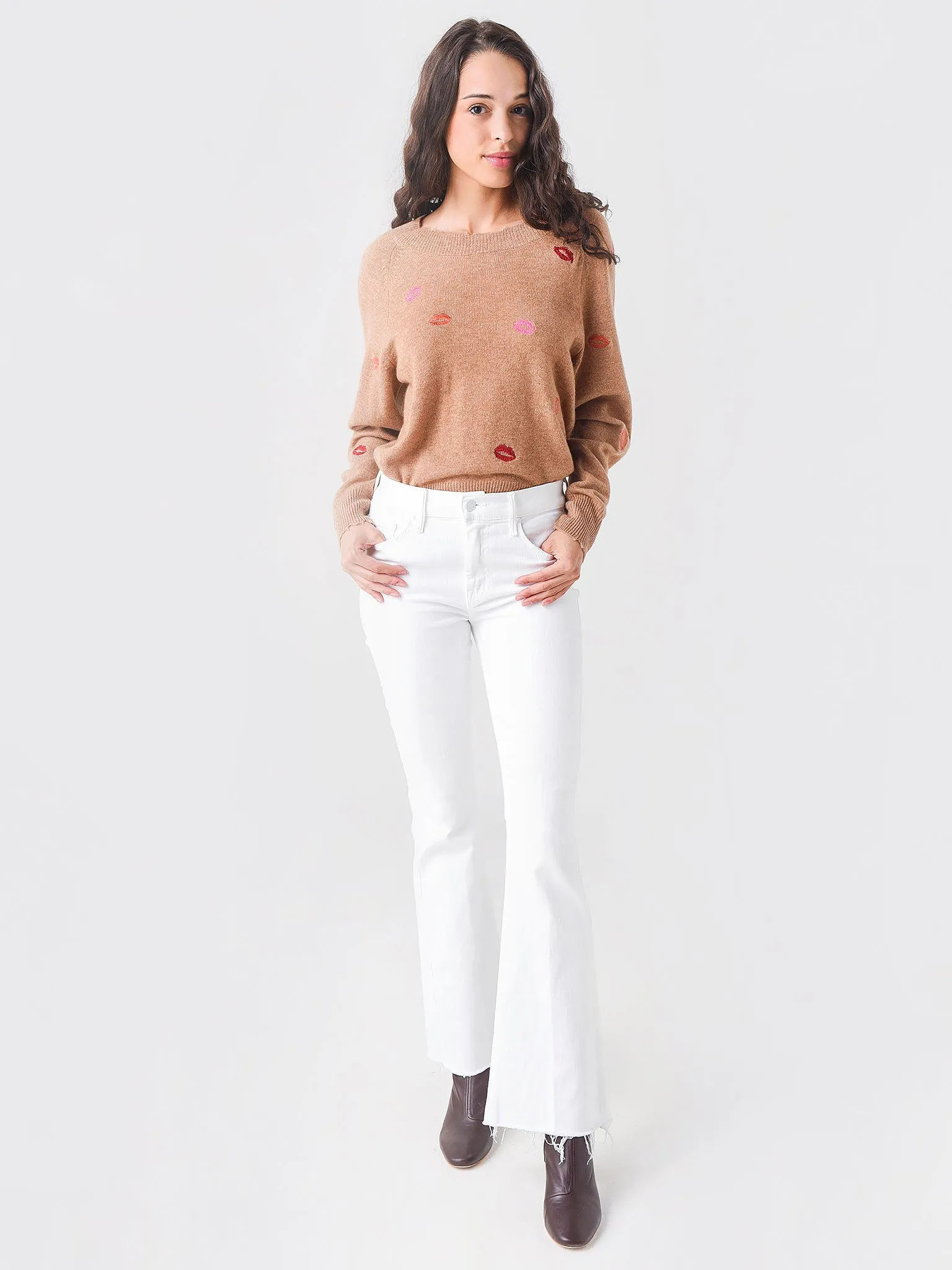 27 Miles Women's Giullia Embroidered Lips Sweater