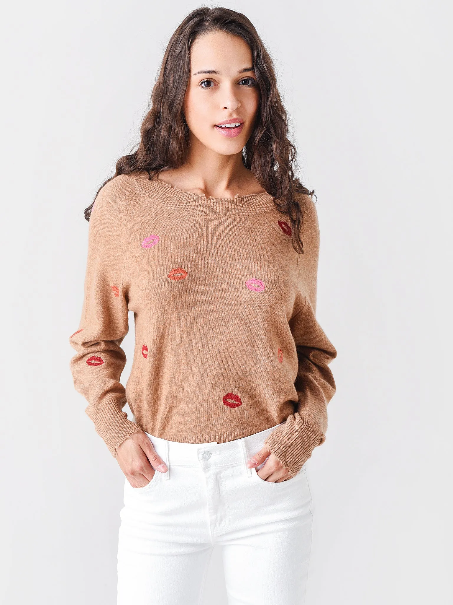 27 Miles Women's Giullia Embroidered Lips Sweater