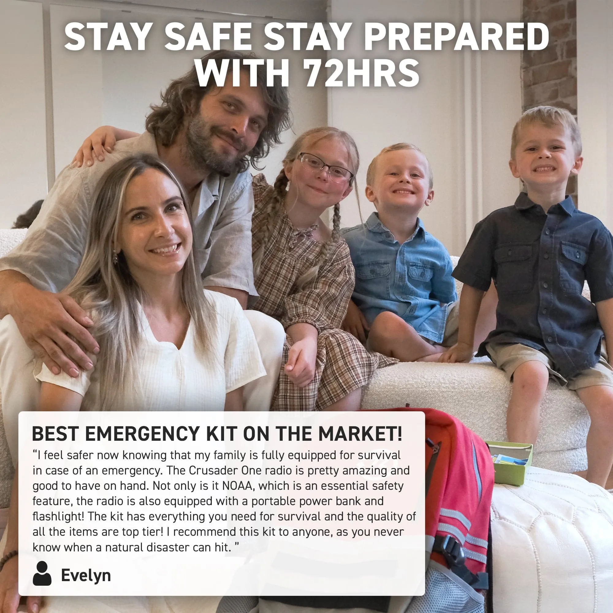4 Person 72HRS Deluxe Backpack - Emergency Survival Kit
