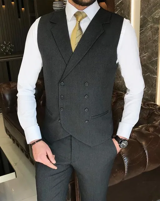 Anthracite Single Breasted 3 Piece Suit by Italian Vega®