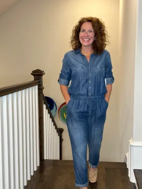 Bella Dahl Utility Jumpsuit in Dark Ombre Wash Bella Dahl Utility Jumpsuit in Dark Ombre Wash