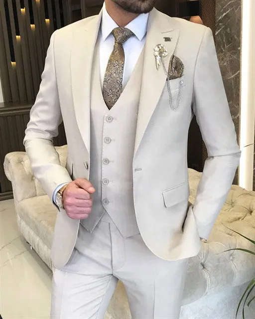 Biege Single Breasted 3 Piece Suit by Italian Vega®