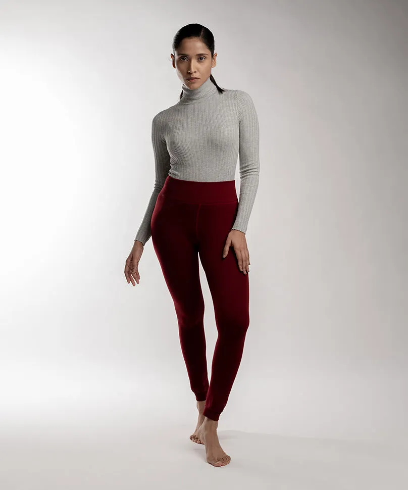 Bordeaux Fur Tights