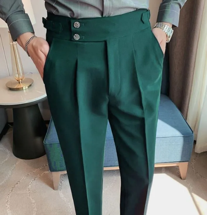 Bottle Green Signature Buttoned Gurkha Pants by Italian Vega®