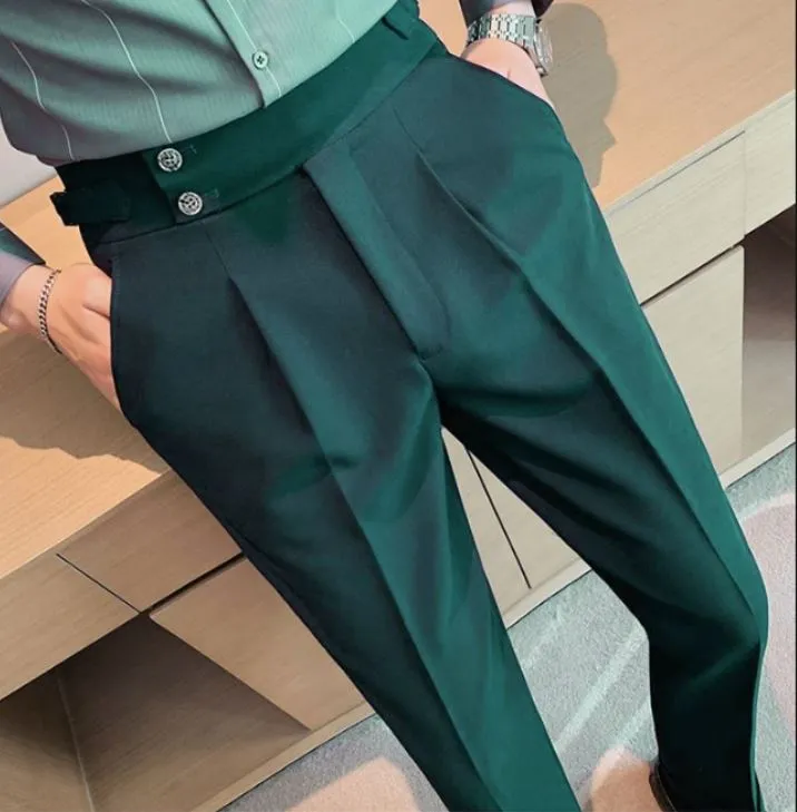 Bottle Green Signature Buttoned Gurkha Pants by Italian Vega®