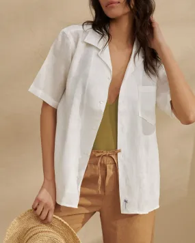 Bowling Linen Shirt - Havana White
