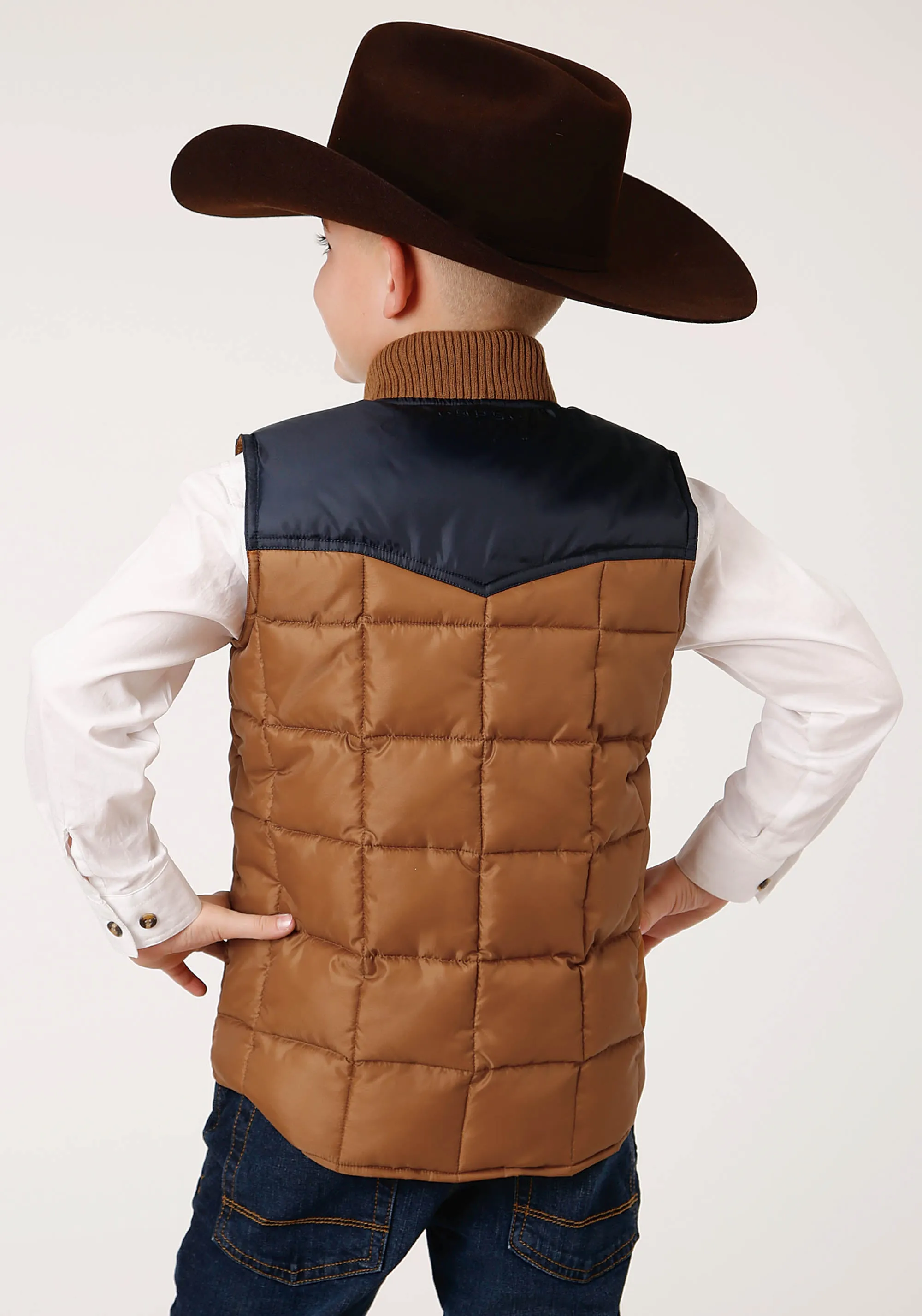 BOYS  QUILTED POLYFILLED VEST POLY FILLED WESTERN VEST