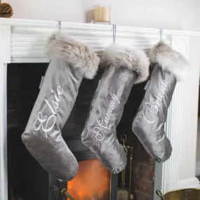 Christmas Stocking in Mink Velvet by Lords & Labradors