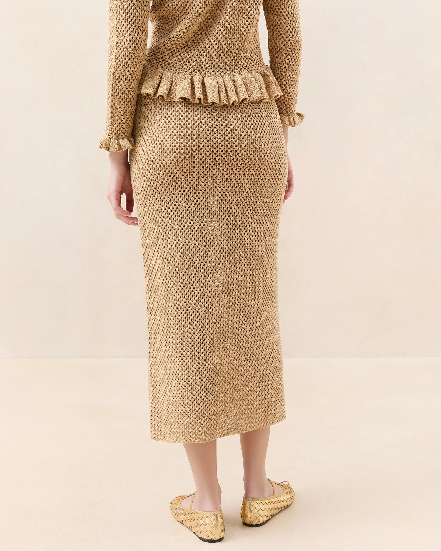 Delia Tan Crochet Skirt