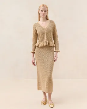 Delia Tan Crochet Skirt