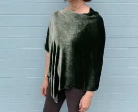 Fern Silk Velvet Poncho