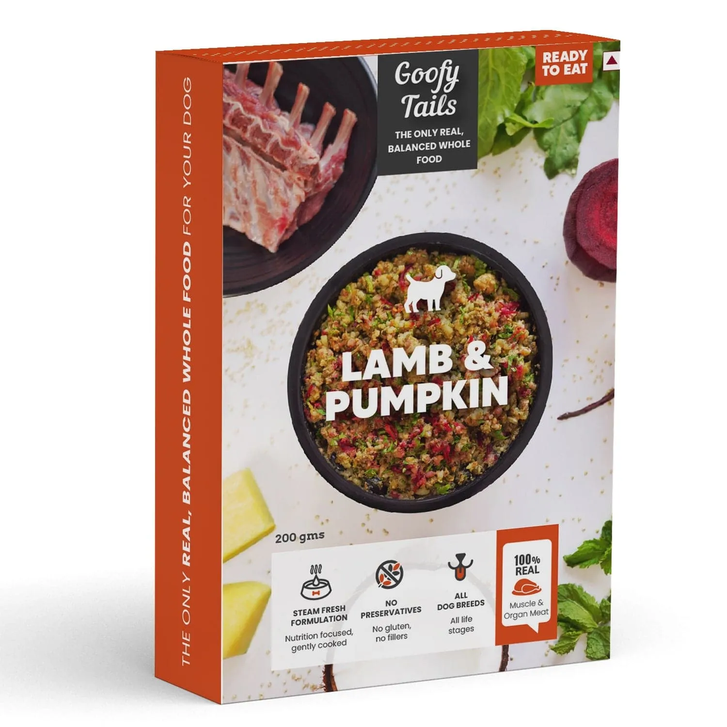 Goofy Tails Lamb and Pumpkin Food for Dogs and Puppies-200g