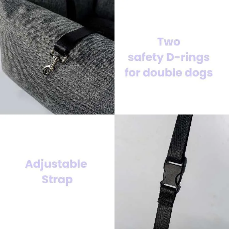 Julibee's Plush Luxury Dog Car Seat | Stripe