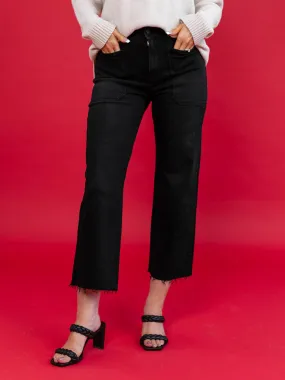 Just Black Washed Black The High Rise Utility Wide Leg