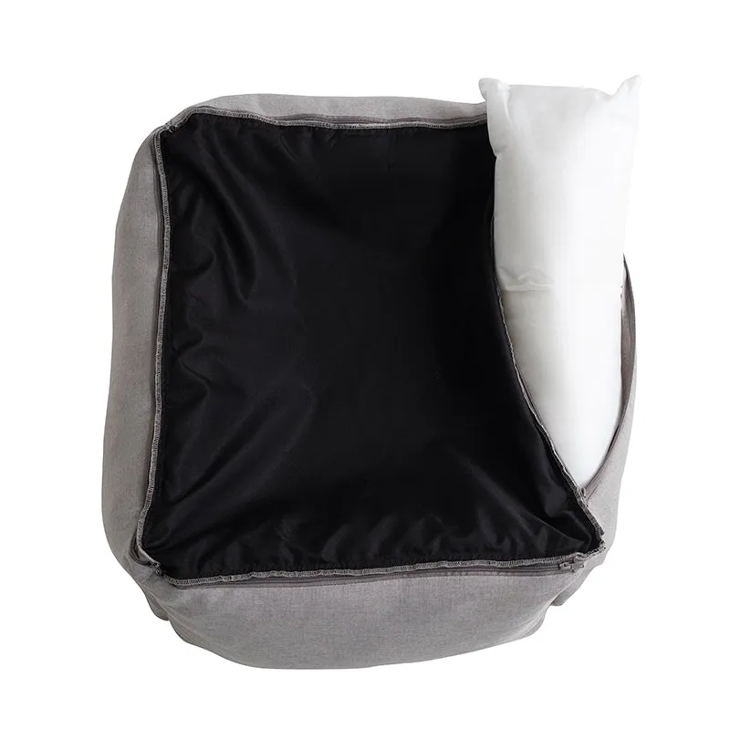 Linen Look Luxe Trim Stone High Side Bed with Removable Parts