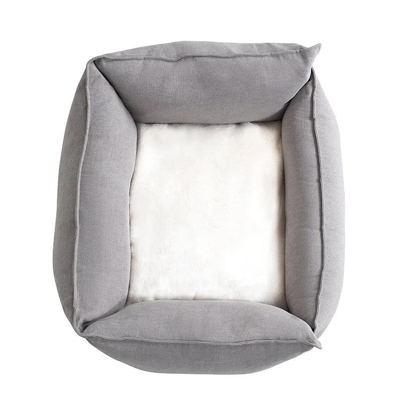 Linen Look Luxe Trim Stone High Side Bed with Removable Parts