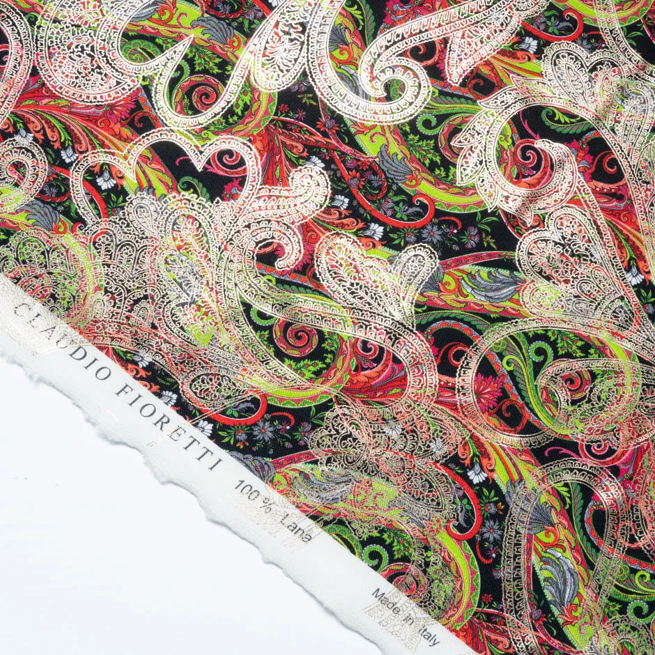 Multi-Coloured & Gold Laminate Pure Wool