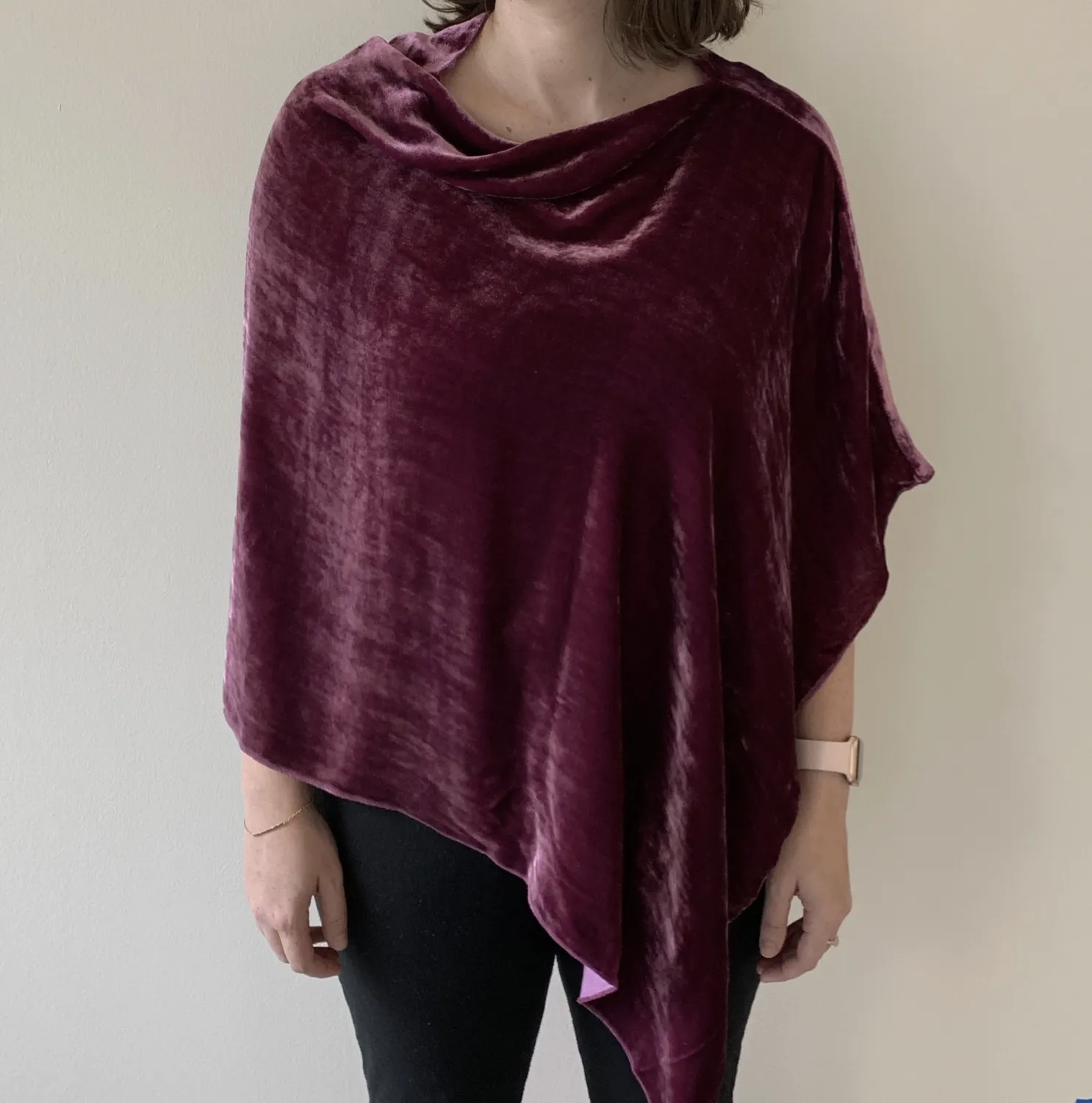 Orchid Silk Velvet Poncho