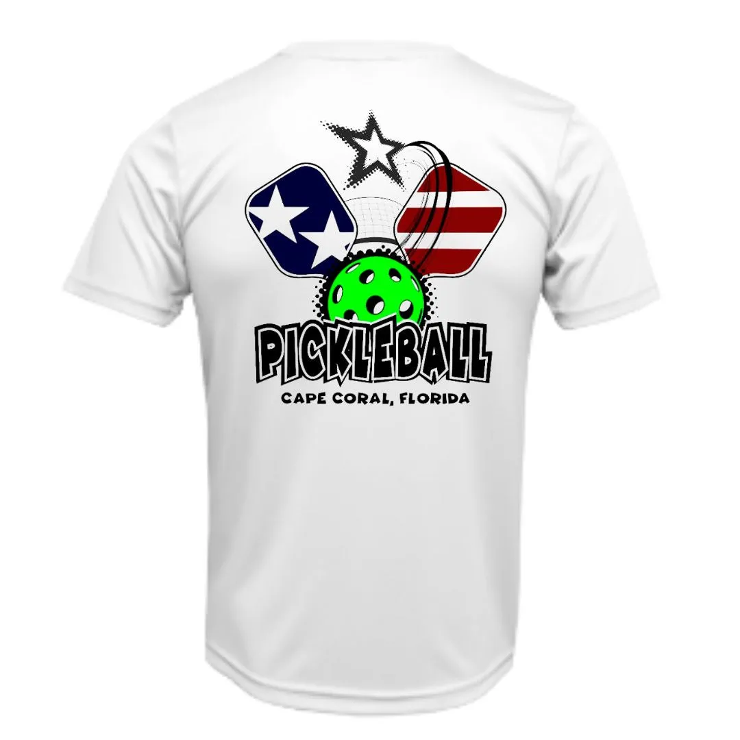 Pickleball Sun Shirt - Stars and Stripe Paddles UPF50 Dryfit Shirt