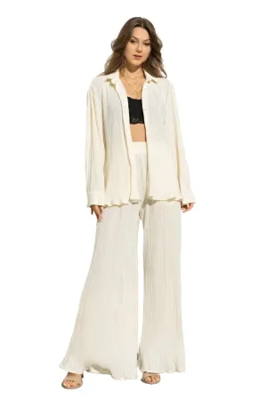 Pleated Blouse Pants Set Pleated Blouse Pants Set
