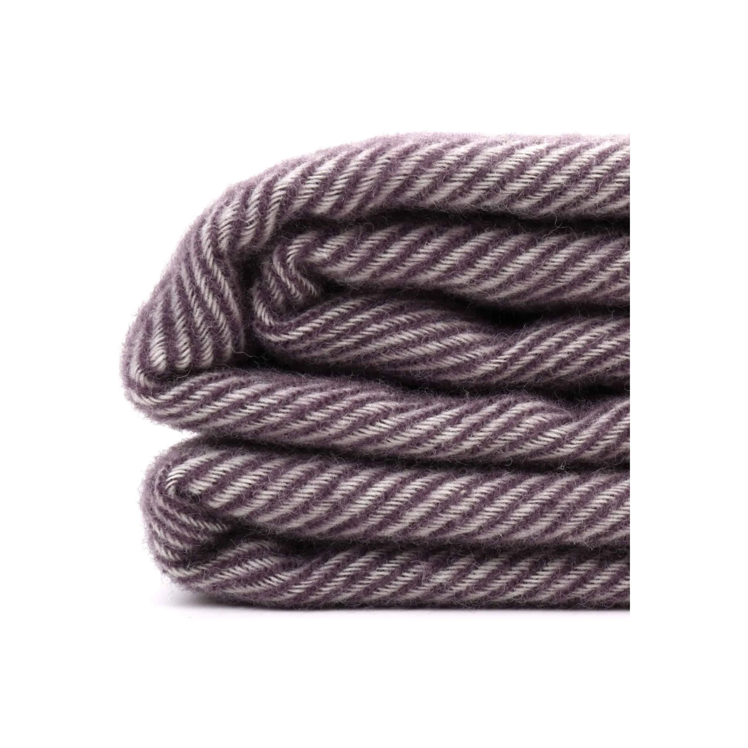 Purple and White Pure New Wool Herringbone Dani Throw (190cm x 130cm)