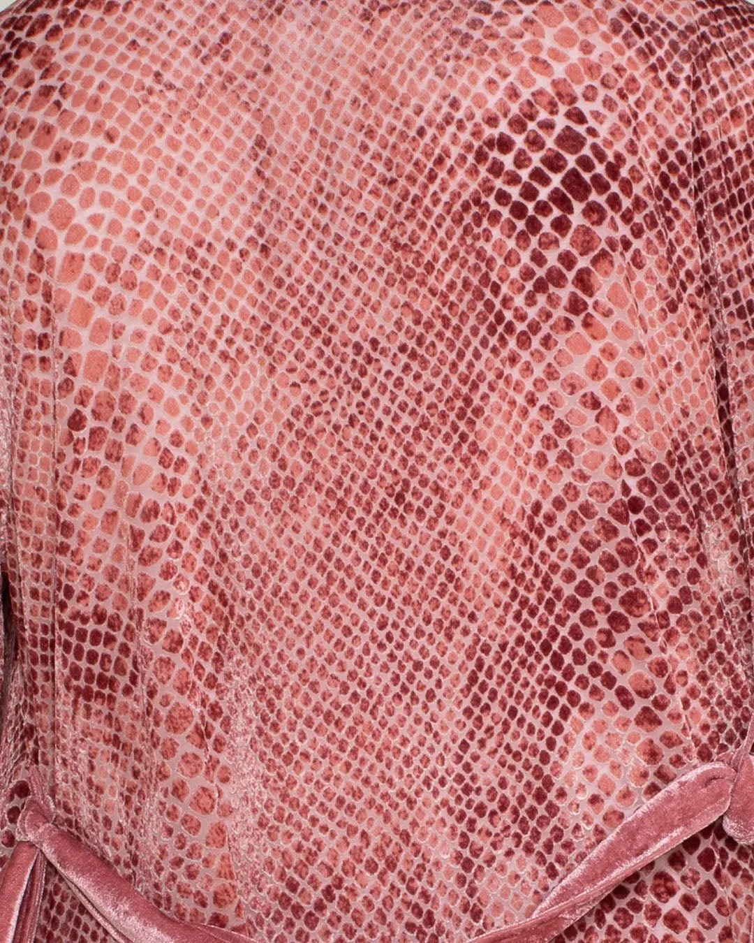 Rose Crocodile Hooded Burnout Velvet Kimono | Men's