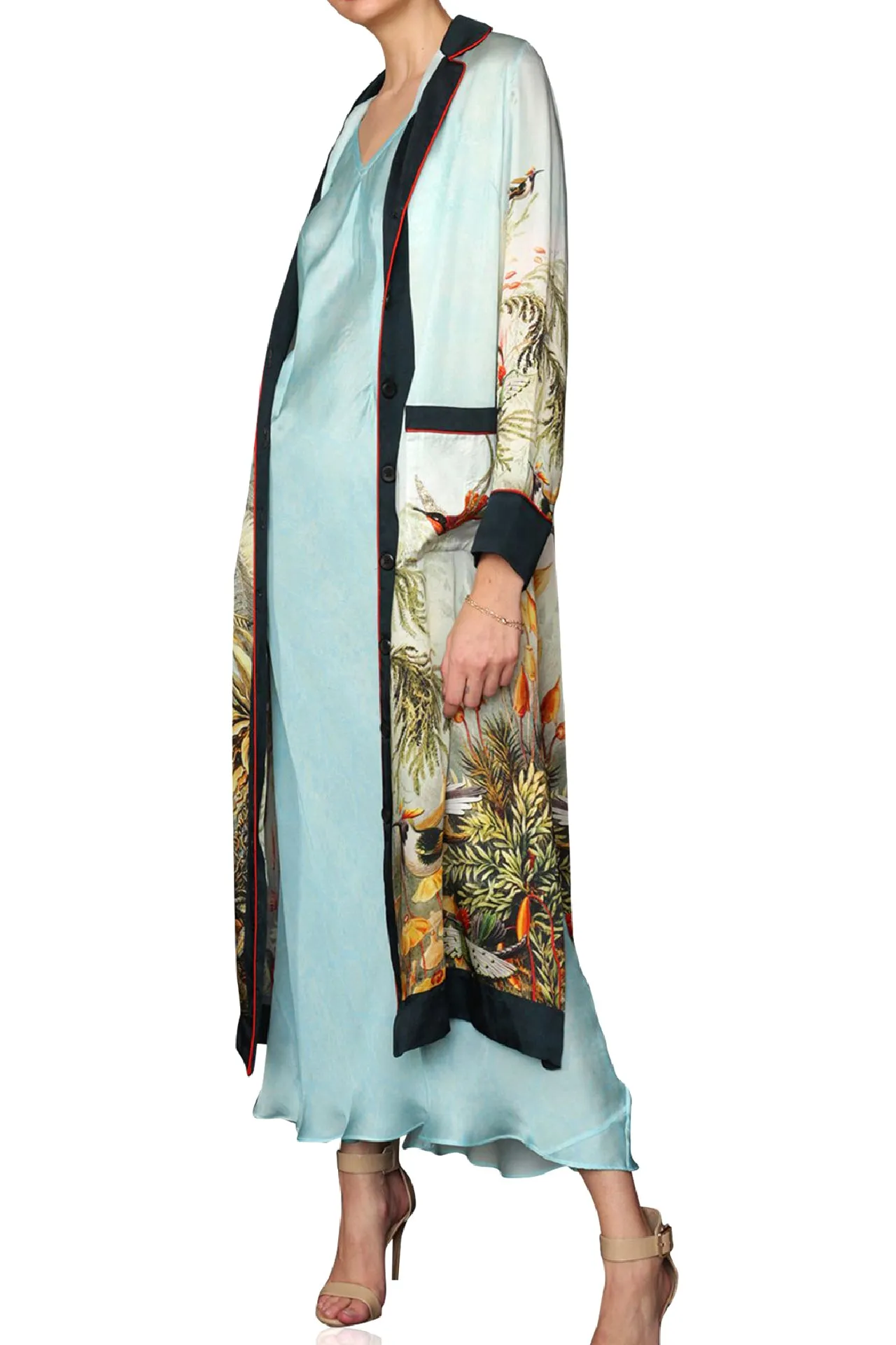 Silk Long Robe Jacket