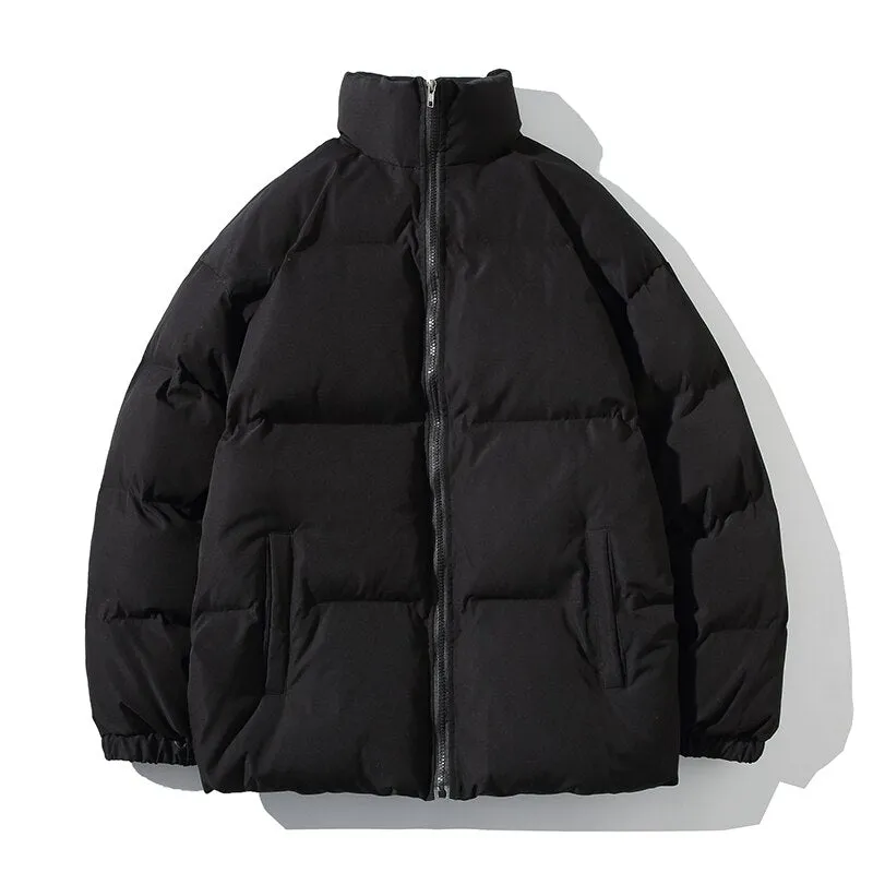 Solid Color Warm Oversize Winter Jacket Women Stand Collar Female Parkas Casual Loose Winter Coat For Women