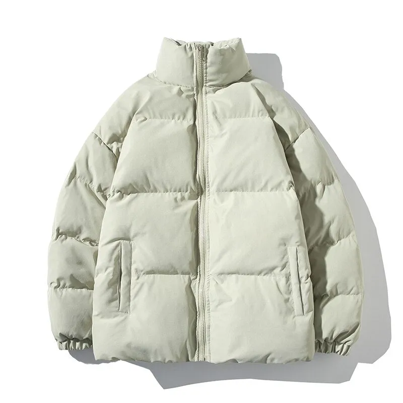 Solid Color Warm Oversize Winter Jacket Women Stand Collar Female Parkas Casual Loose Winter Coat For Women