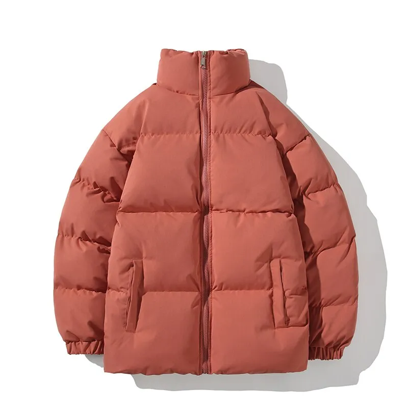 Solid Color Warm Oversize Winter Jacket Women Stand Collar Female Parkas Casual Loose Winter Coat For Women