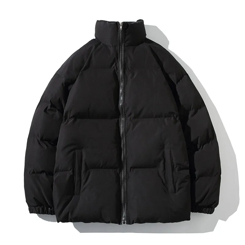 Solid Color Warm Oversize Winter Jacket Women Stand Collar Female Parkas Casual Loose Winter Coat For Women