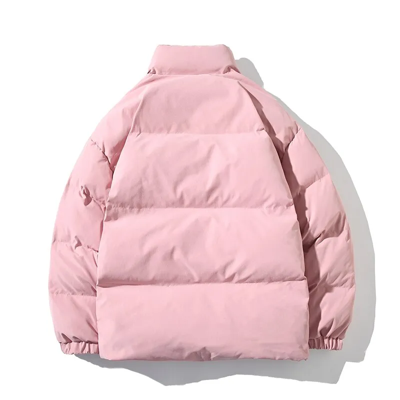 Solid Color Warm Oversize Winter Jacket Women Stand Collar Female Parkas Casual Loose Winter Coat For Women