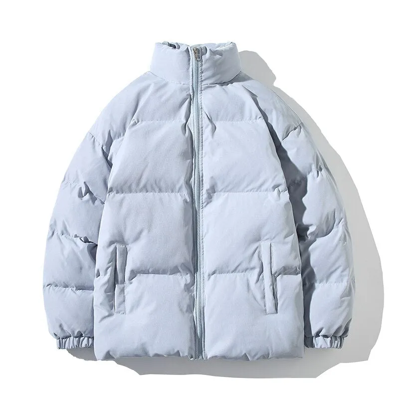 Solid Color Warm Oversize Winter Jacket Women Stand Collar Female Parkas Casual Loose Winter Coat For Women