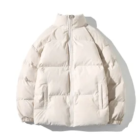 Solid Color Warm Oversize Winter Jacket Women Stand Collar Female Parkas Casual Loose Winter Coat For Women