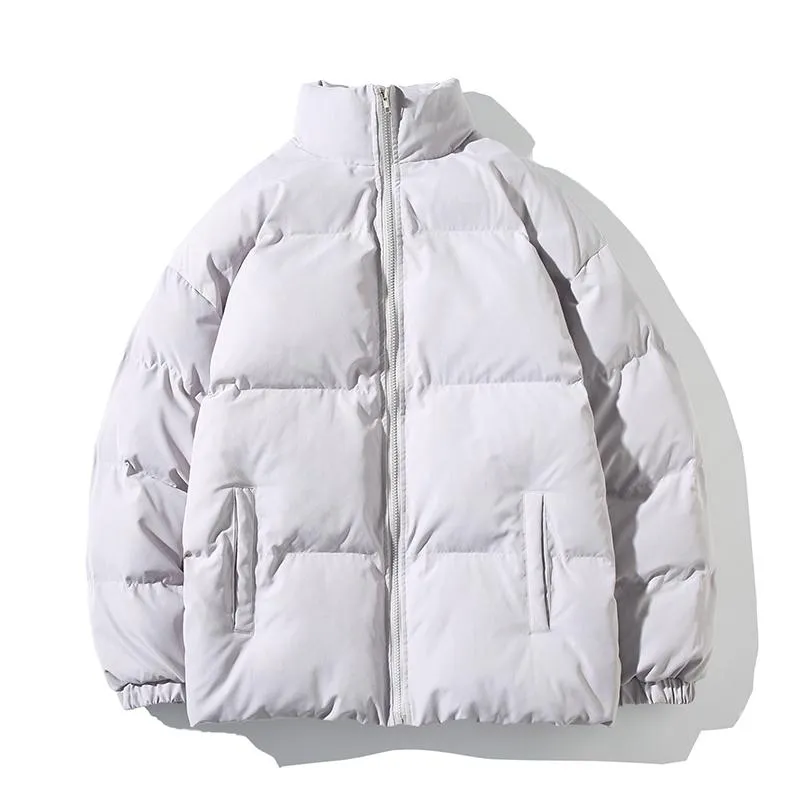 Solid Color Warm Oversize Winter Jacket Women Stand Collar Female Parkas Casual Loose Winter Coat For Women