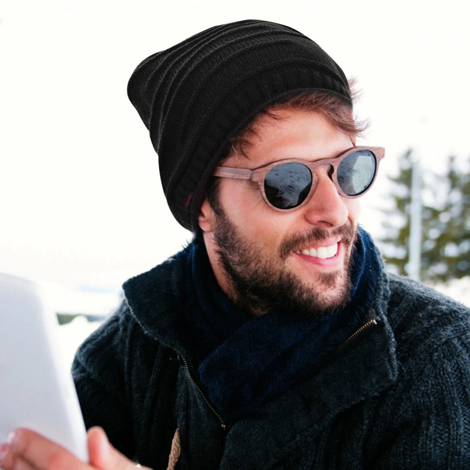 Unisex Knit Beanie Slouchy Baggy Hat