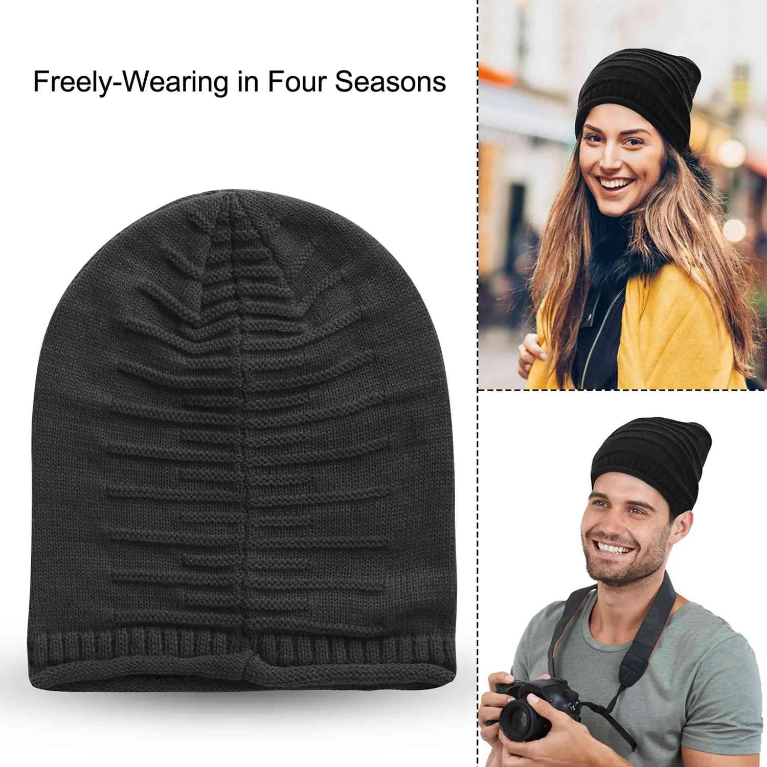 Unisex Knit Beanie Slouchy Baggy Hat