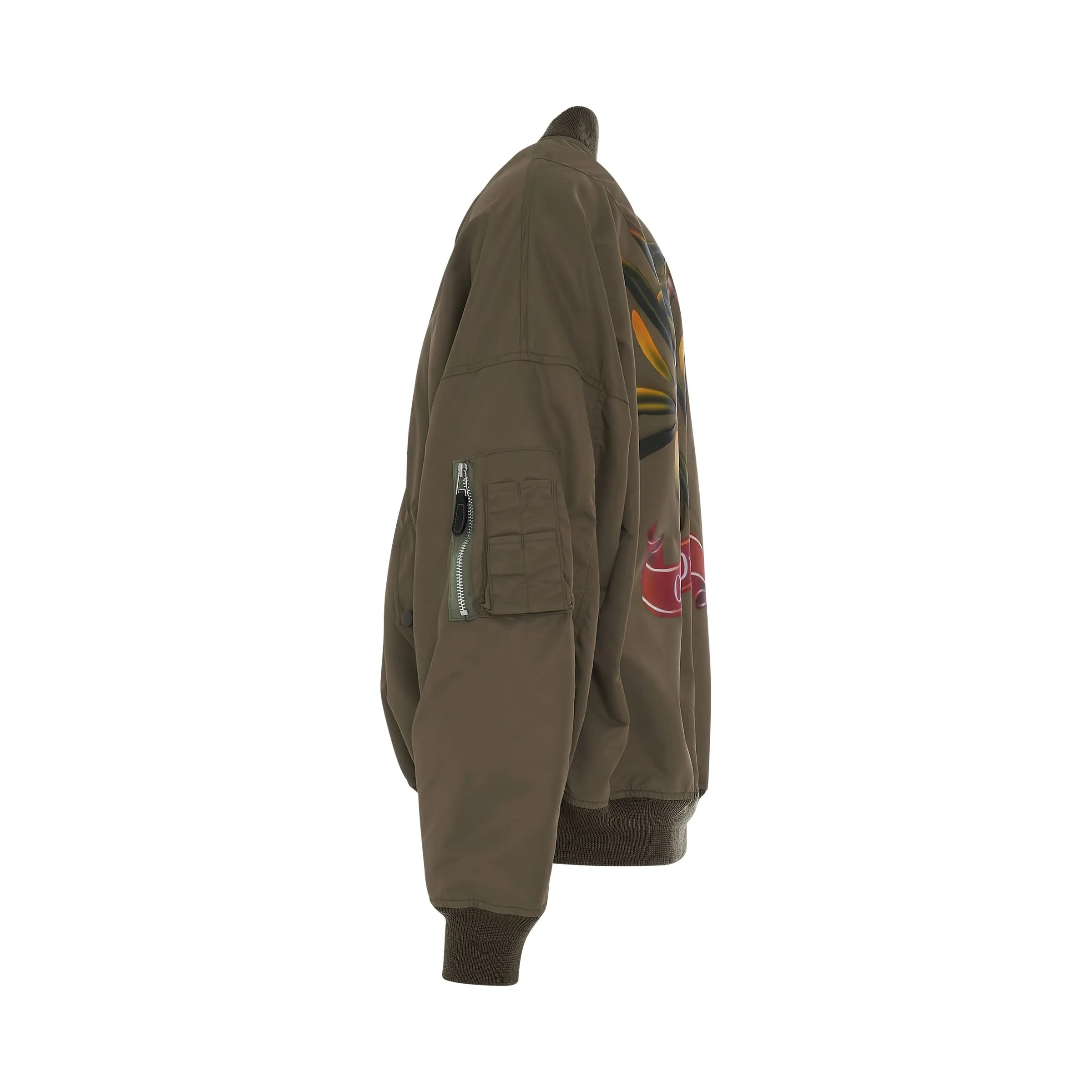 Vegetable Dyed MA-1 Bomber Jacket in Olive